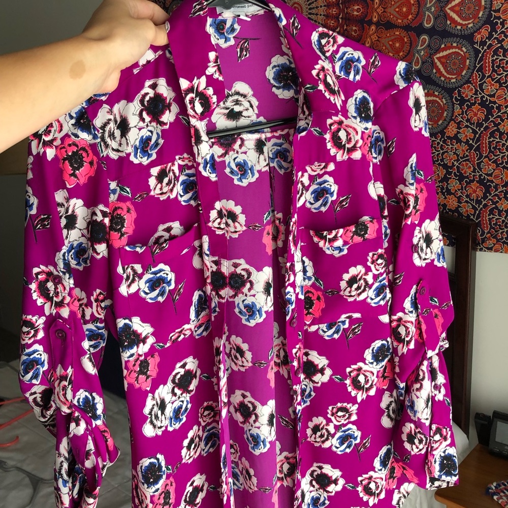Express Floral Button Up, Size XS